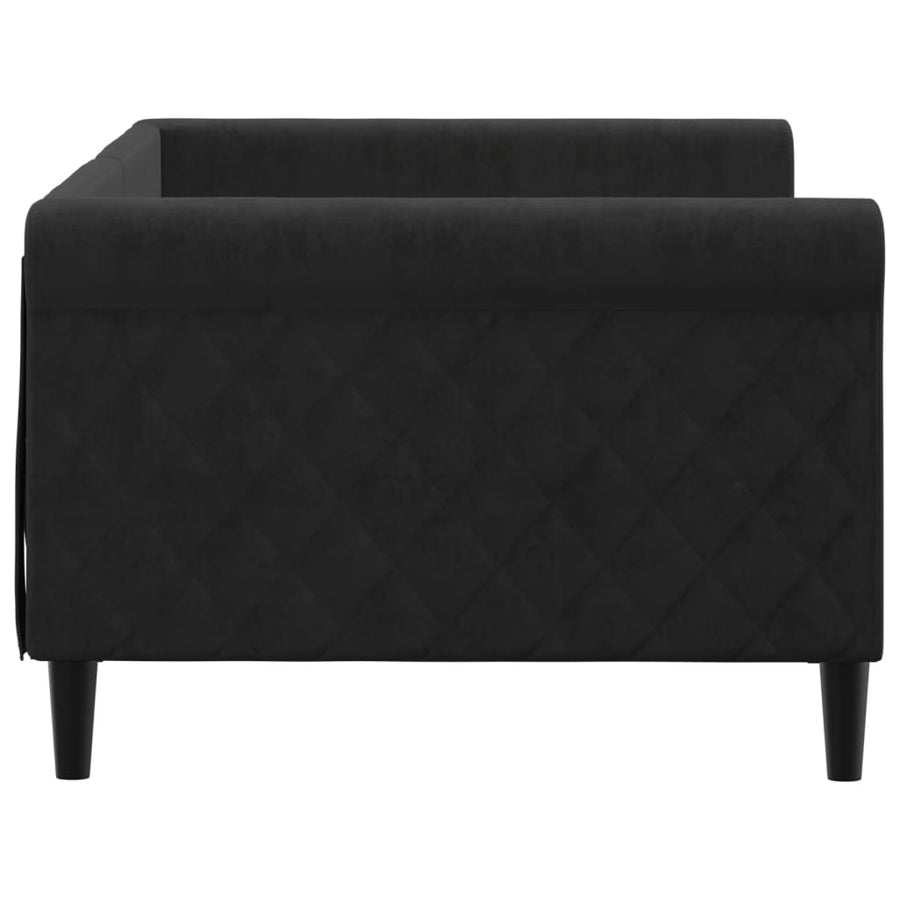 Slaapbank Fluweel 90x200 cm Zwart zonder matras
