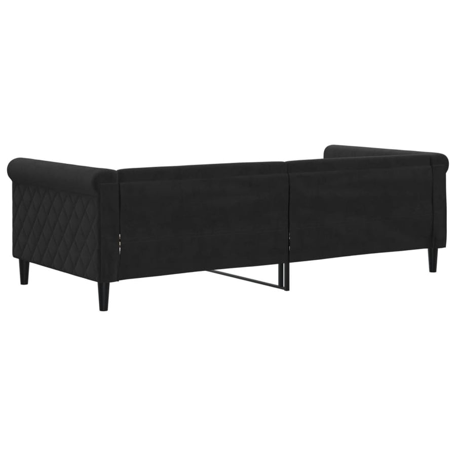 Slaapbank Fluweel 90x200 cm Zwart zonder matras