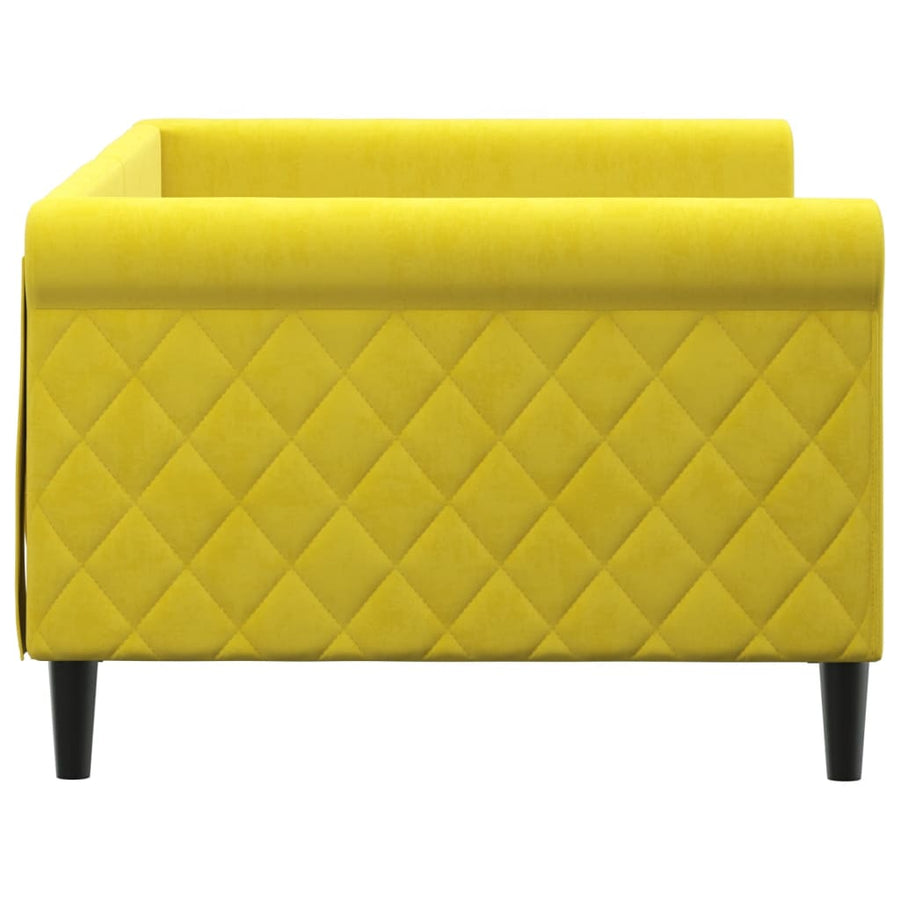 Slaapbank Fluweel 90x200 cm Geel zonder matras