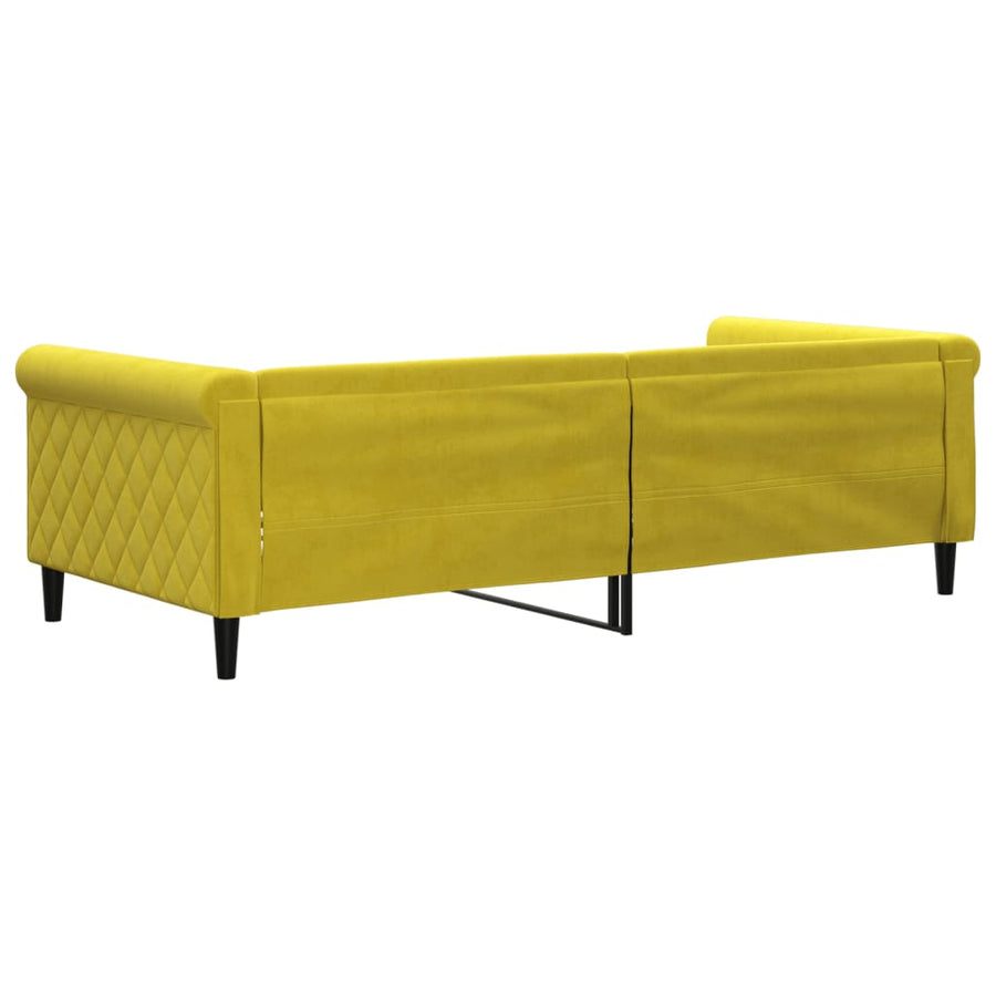 Slaapbank Fluweel 90x200 cm Geel zonder matras