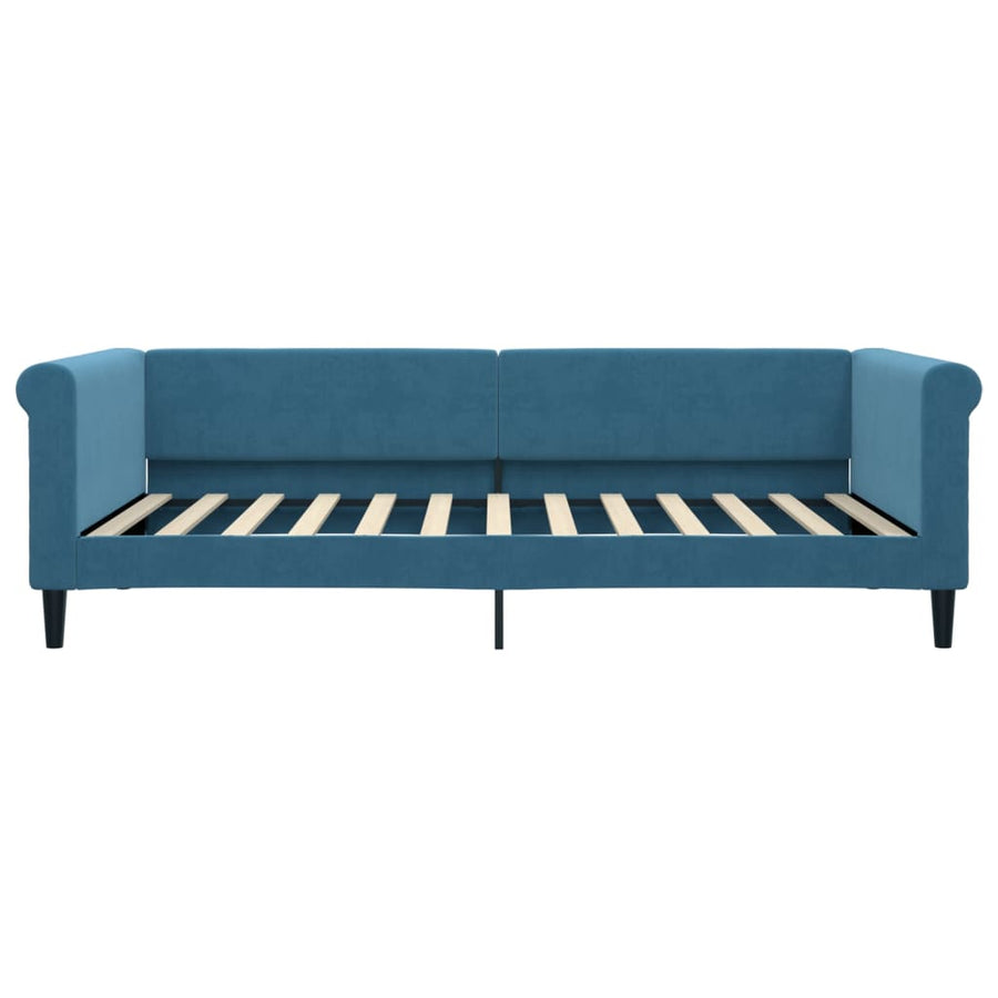 Slaapbank 100x200 cm fluweel blauw 100x200 cm Blauw zonder matras