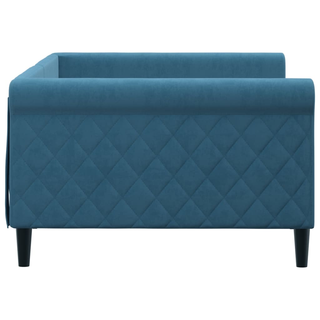 Slaapbank 100x200 cm fluweel blauw 100x200 cm Blauw zonder matras