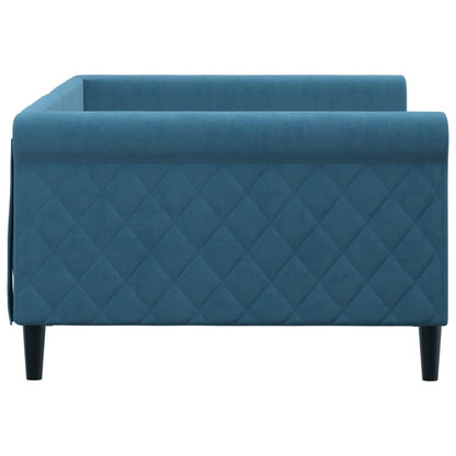 Slaapbank 100x200 cm fluweel blauw 100x200 cm Blauw zonder matras