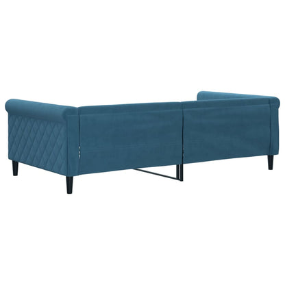 Slaapbank 100x200 cm fluweel blauw 100x200 cm Blauw zonder matras