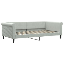 Slaapbank Fluweel 100x200 cm Lichtgrijs zonder matras