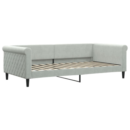 Slaapbank Fluweel 100x200 cm Lichtgrijs zonder matras