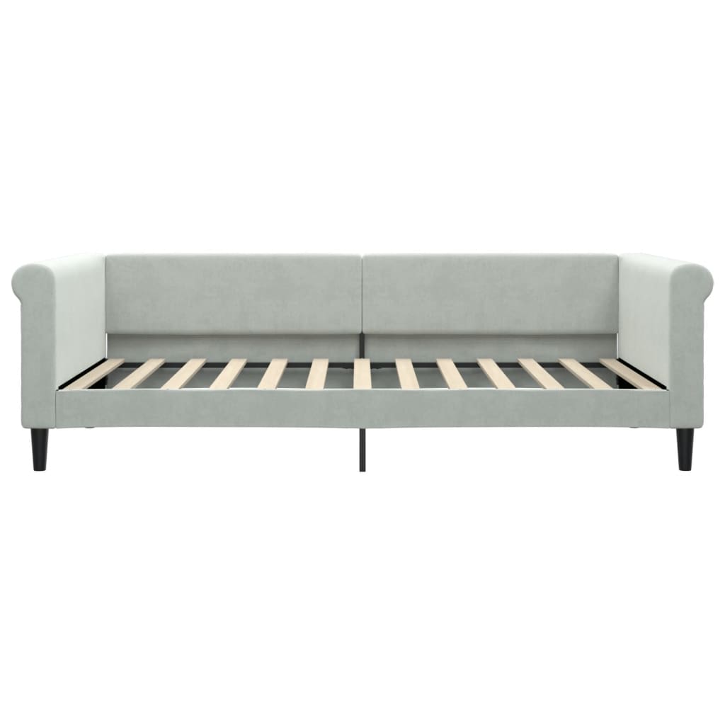Slaapbank Fluweel 100x200 cm Lichtgrijs zonder matras
