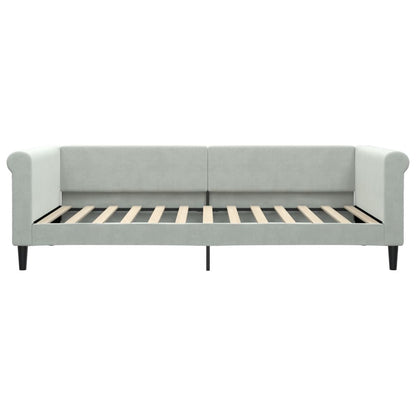 Slaapbank Fluweel 100x200 cm Lichtgrijs zonder matras