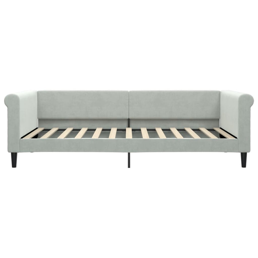 Slaapbank Fluweel 100x200 cm Lichtgrijs zonder matras