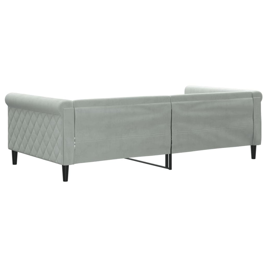 Slaapbank Fluweel 100x200 cm Lichtgrijs zonder matras