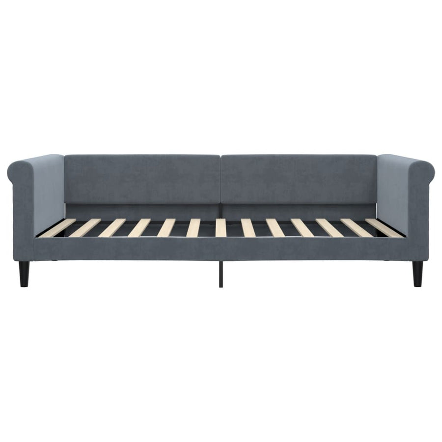 Slaapbank 100x200 cm fluweel donkergrijs