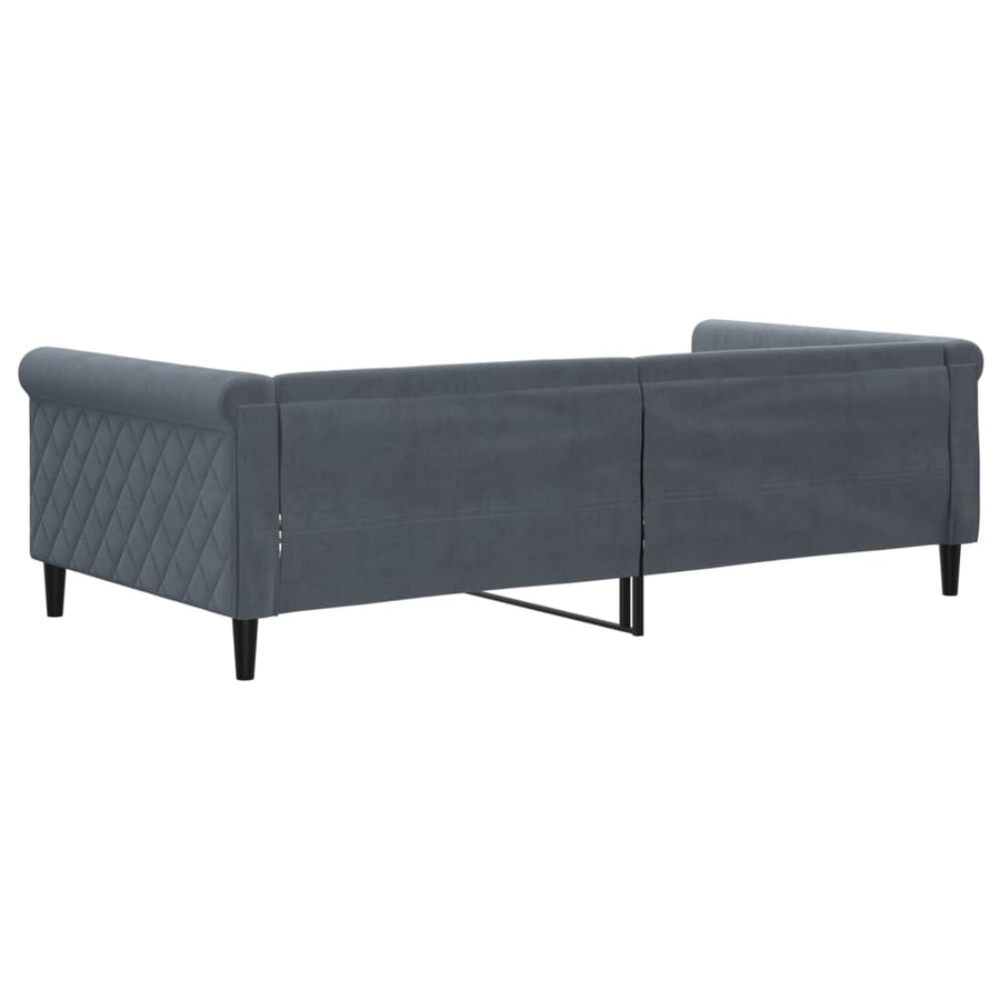 Slaapbank 100x200 cm fluweel donkergrijs