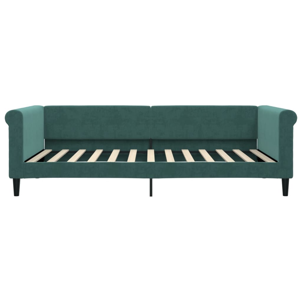 Slaapbank Fluweel 100x200 cm Donkergroen zonder matras