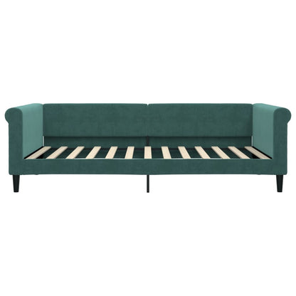 Slaapbank Fluweel 100x200 cm Donkergroen zonder matras