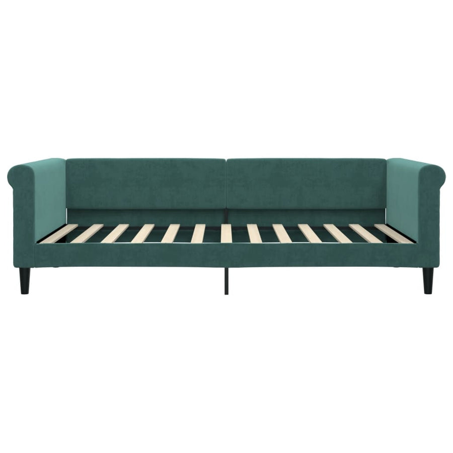 Slaapbank Fluweel 100x200 cm Donkergroen zonder matras