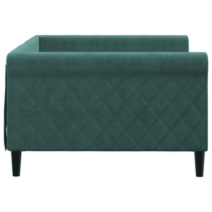 Slaapbank Fluweel 100x200 cm Donkergroen zonder matras