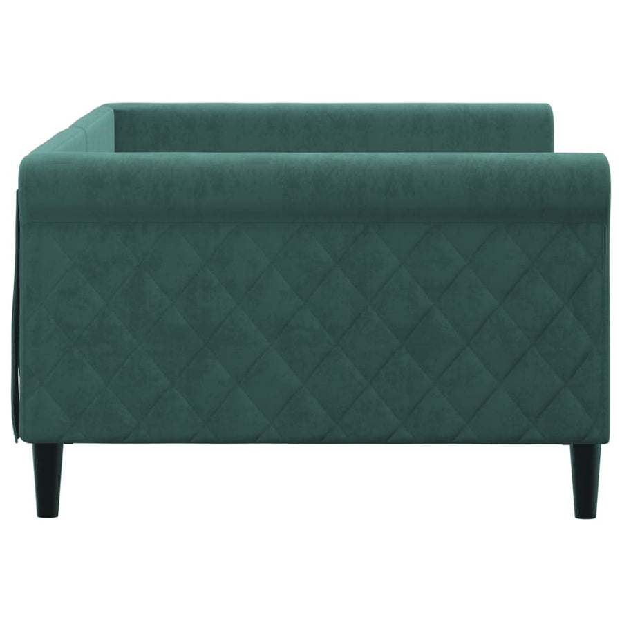 Slaapbank Fluweel 100x200 cm Donkergroen zonder matras