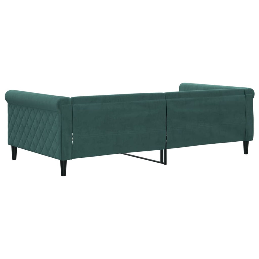 Slaapbank Fluweel 100x200 cm Donkergroen zonder matras