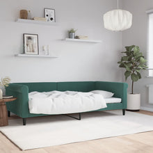 Slaapbank Fluweel 100x200 cm Donkergroen zonder matras