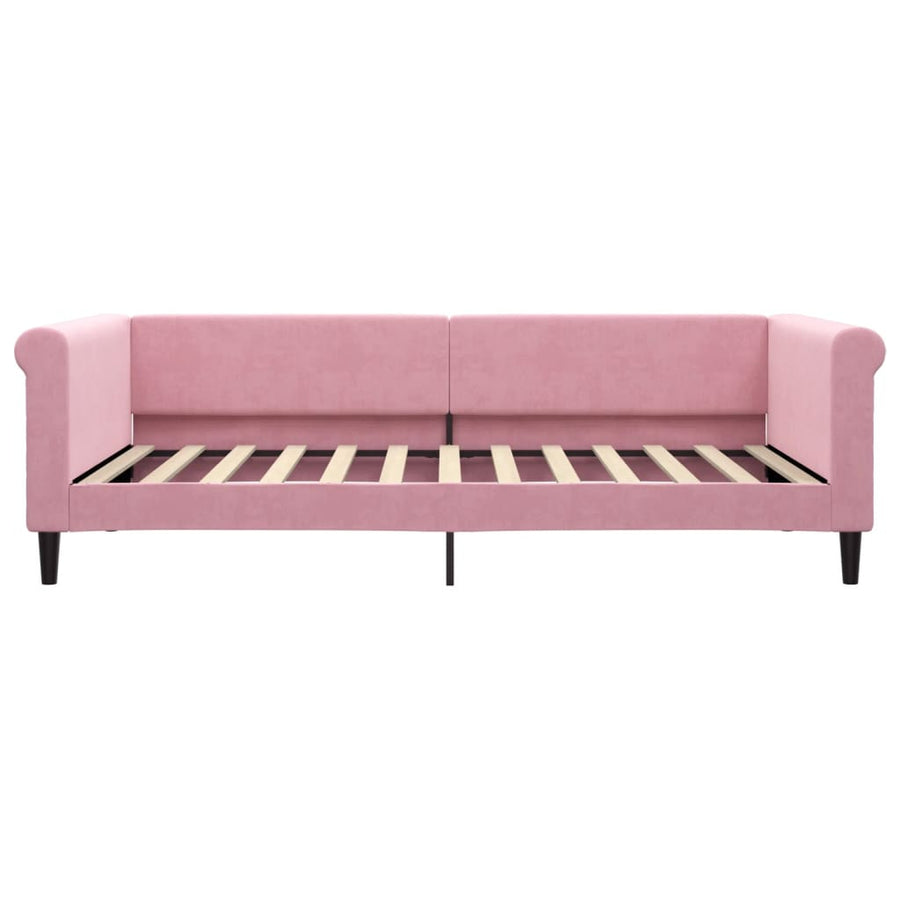 Slaapbank Fluweel Roze 100x200 cm zonder matras