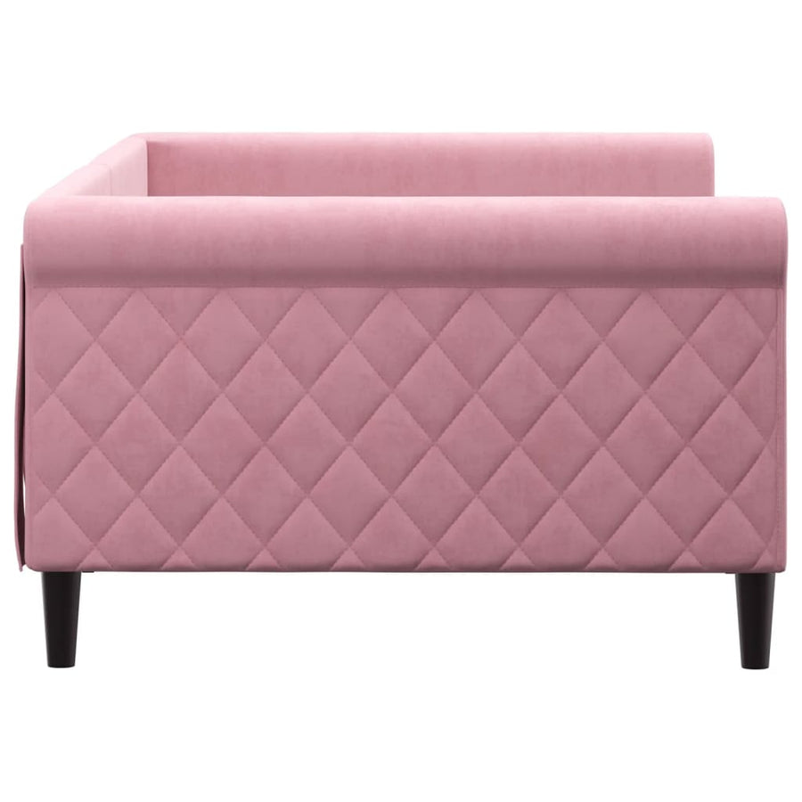 Slaapbank Fluweel Roze 100x200 cm zonder matras