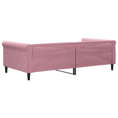Slaapbank Fluweel Roze 100x200 cm zonder matras