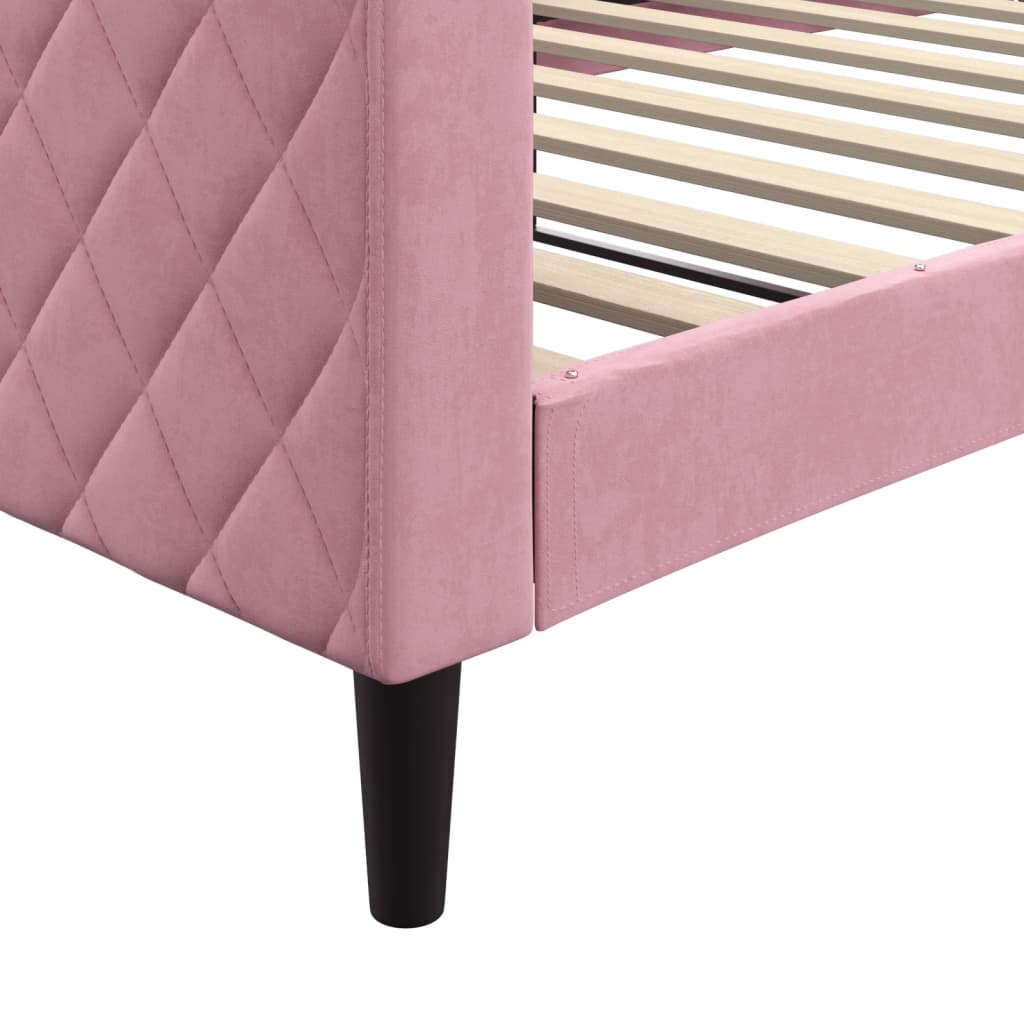 Slaapbank Fluweel Roze 100x200 cm zonder matras