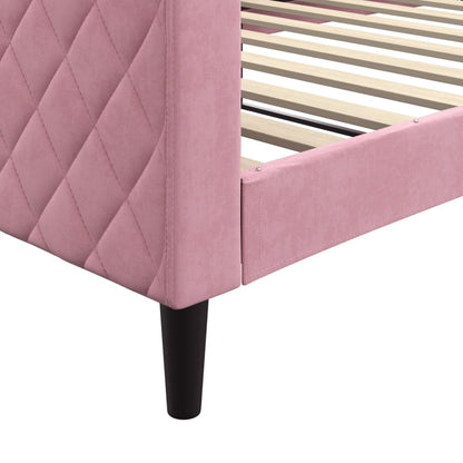 Slaapbank Fluweel Roze 100x200 cm zonder matras