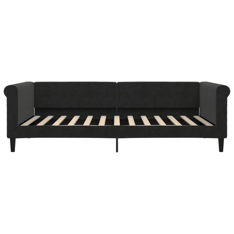 Slaapbank 100x200 cm fluweel zwart 100x200 cm Zwart