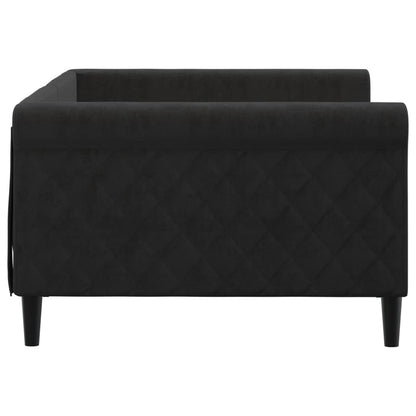 Slaapbank 100x200 cm fluweel zwart 100x200 cm Zwart