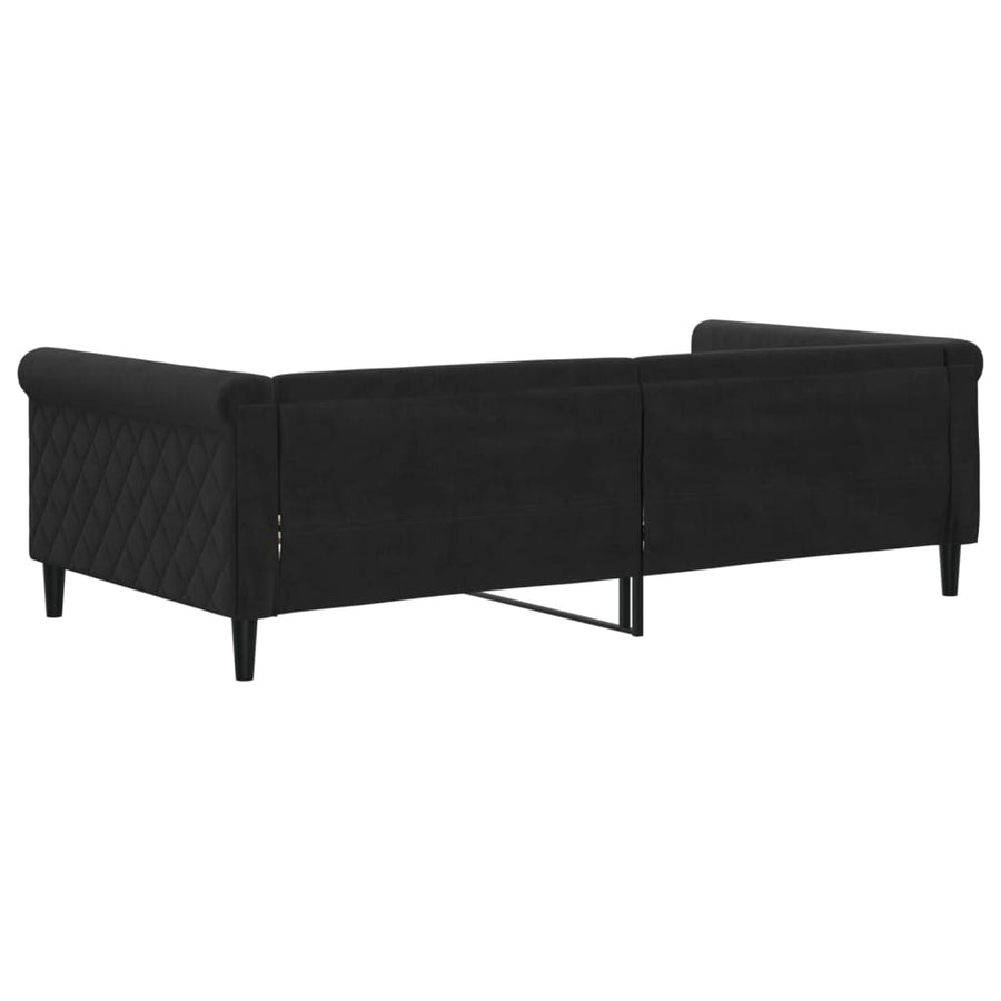 Slaapbank 100x200 cm fluweel zwart 100x200 cm Zwart