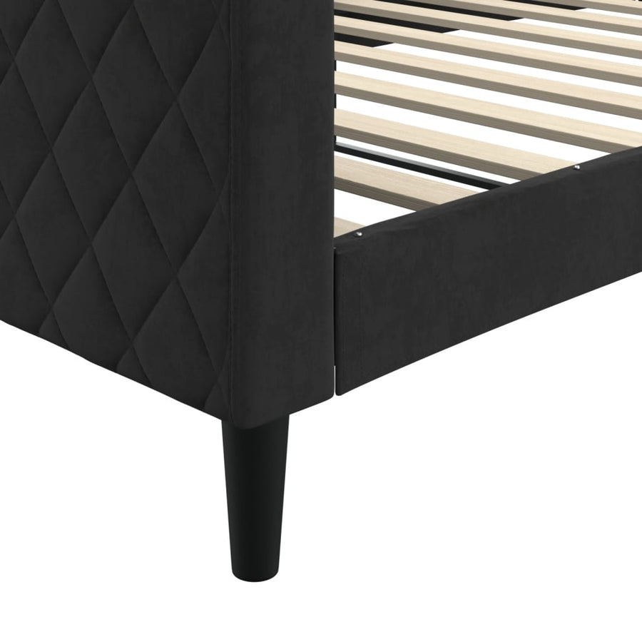 Slaapbank 100x200 cm fluweel zwart 100x200 cm Zwart