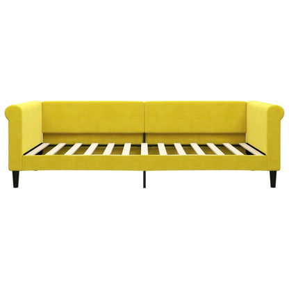 Slaapbank 100x200 cm fluweel geel