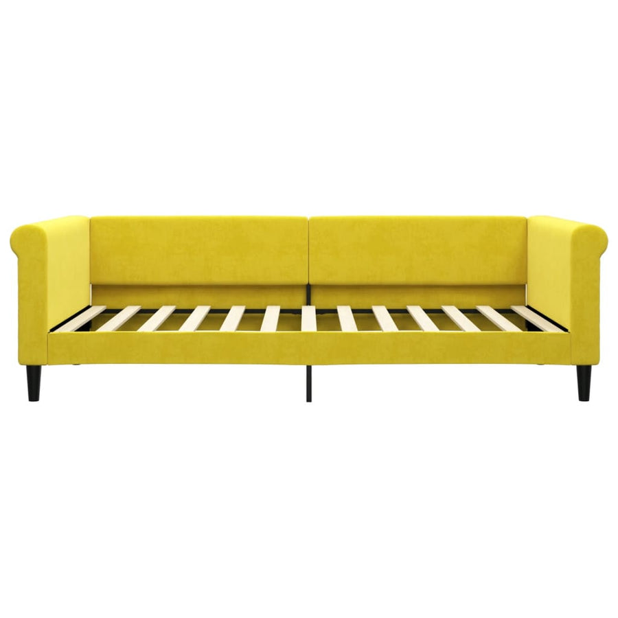 Slaapbank 100x200 cm fluweel geel