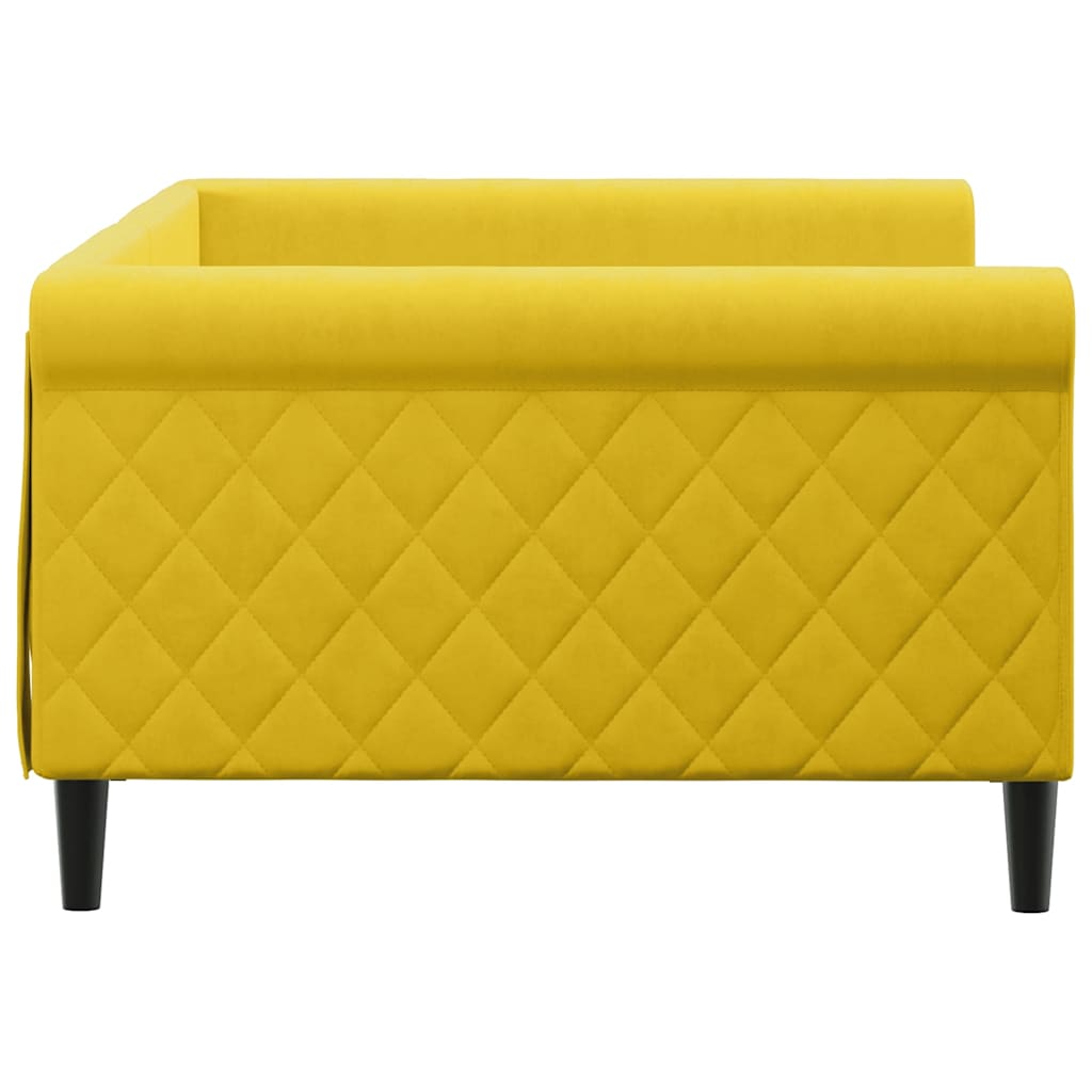 Slaapbank 100x200 cm fluweel geel