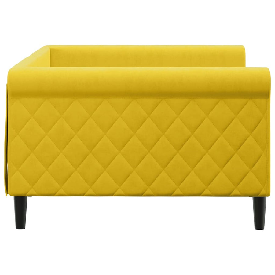 Slaapbank 100x200 cm fluweel geel