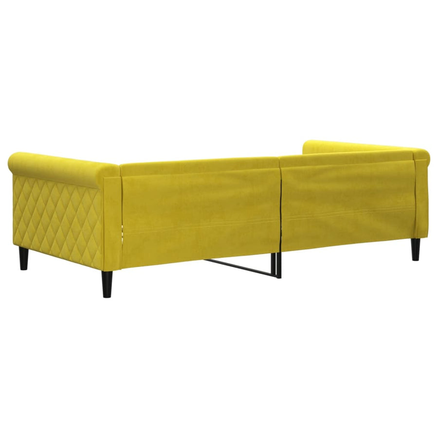 Slaapbank 100x200 cm fluweel geel
