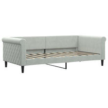 Slaapbank Fluweel 90x190 cm Lichtgrijs zonder matras