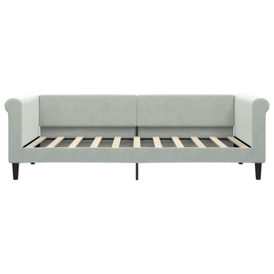 Slaapbank Fluweel 90x190 cm Lichtgrijs zonder matras