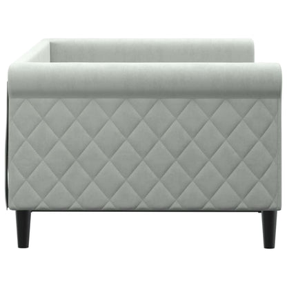Slaapbank Fluweel 90x190 cm Lichtgrijs zonder matras