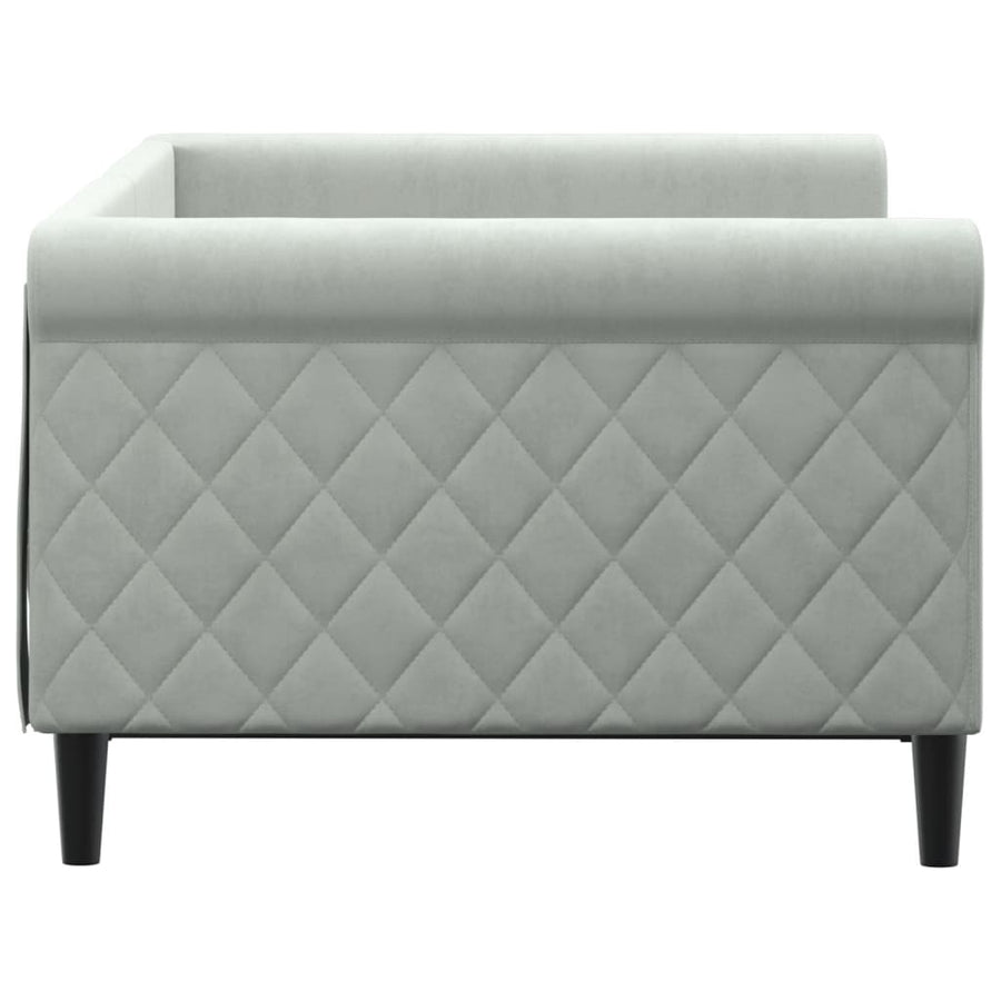 Slaapbank Fluweel 90x190 cm Lichtgrijs zonder matras