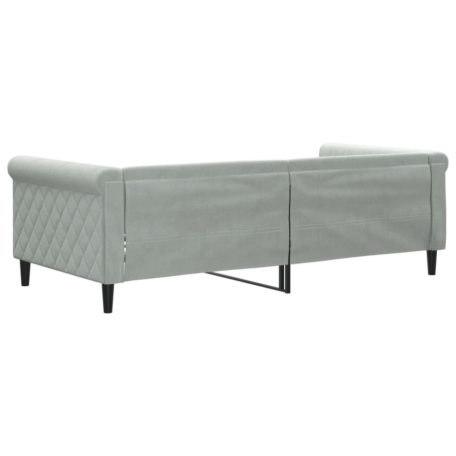 Slaapbank Fluweel 90x190 cm Lichtgrijs zonder matras