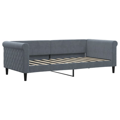 Slaapbank 90x190 cm fluweel donkergrijs