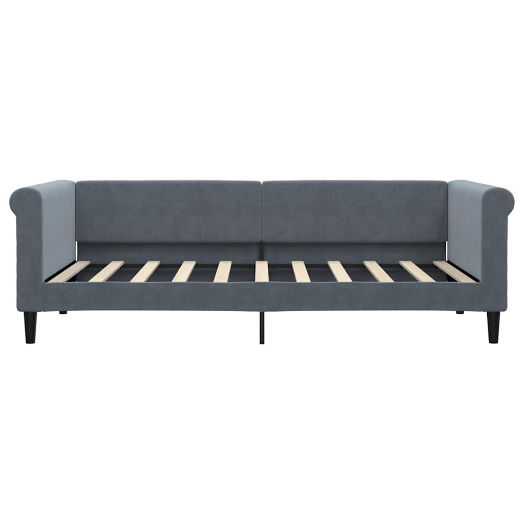 Slaapbank 90x190 cm fluweel donkergrijs