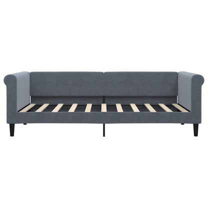Slaapbank 90x190 cm fluweel donkergrijs