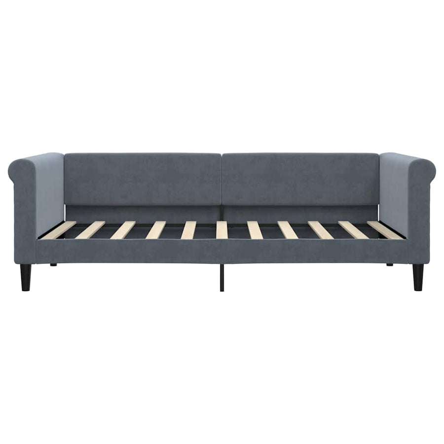 Slaapbank 90x190 cm fluweel donkergrijs