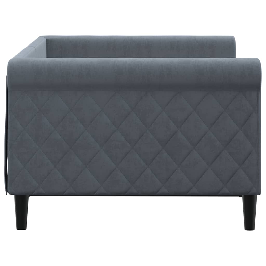 Slaapbank 90x190 cm fluweel donkergrijs