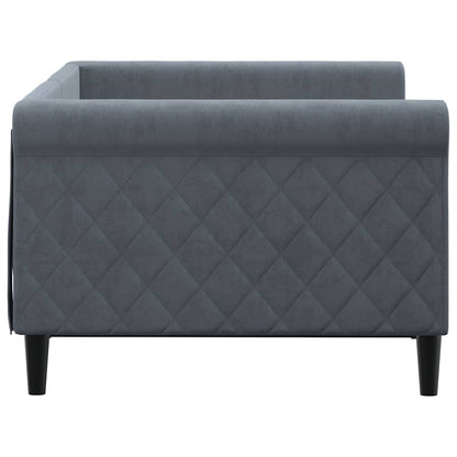 Slaapbank 90x190 cm fluweel donkergrijs