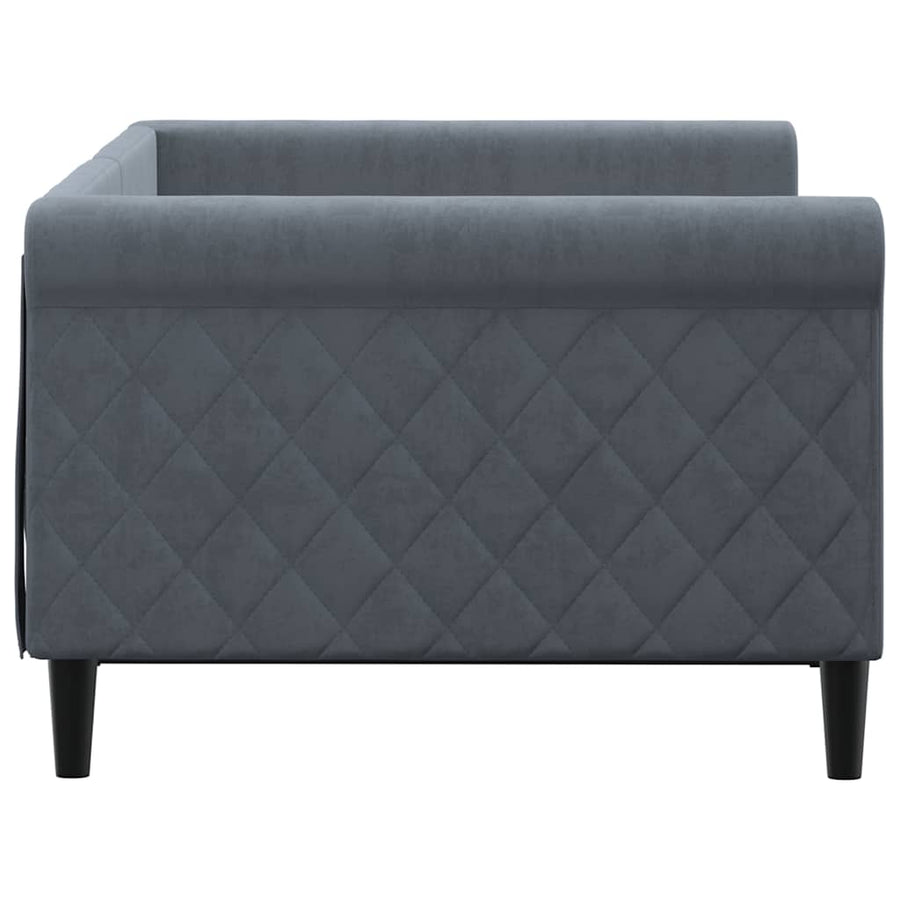 Slaapbank 90x190 cm fluweel donkergrijs