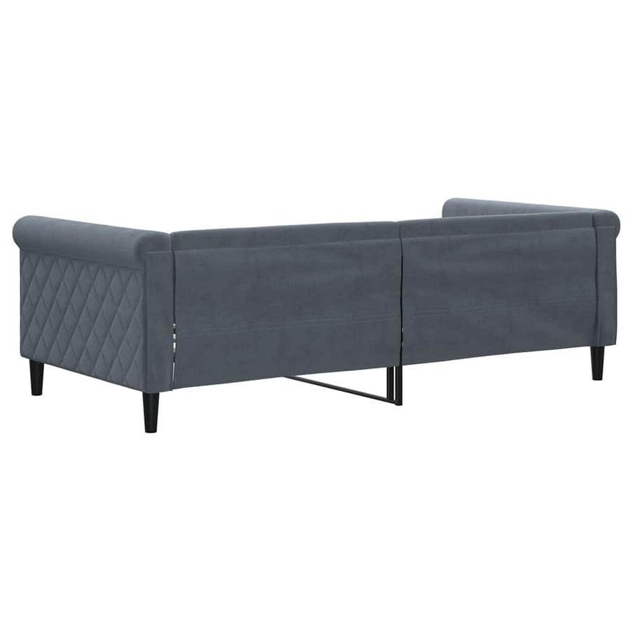 Slaapbank 90x190 cm fluweel donkergrijs